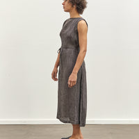 Black Crane Obi Dress, Grey Navy