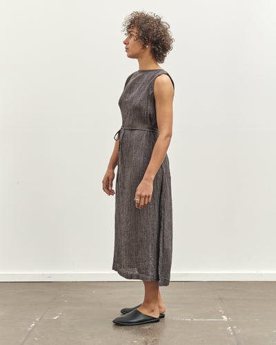 Black Crane Obi Dress, Grey Navy