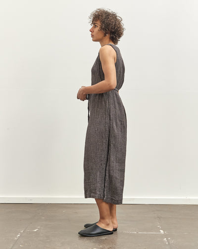 Black Crane Obi Dress, Grey Navy