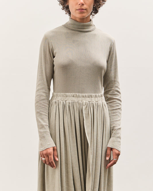 Black Crane Double Mesh Turtleneck, Limestone