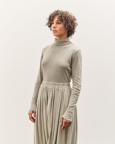 Black Crane Double Mesh Turtleneck, Limestone