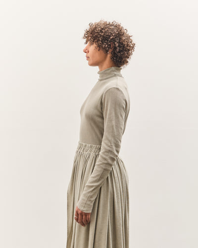 Black Crane Double Mesh Turtleneck, Limestone