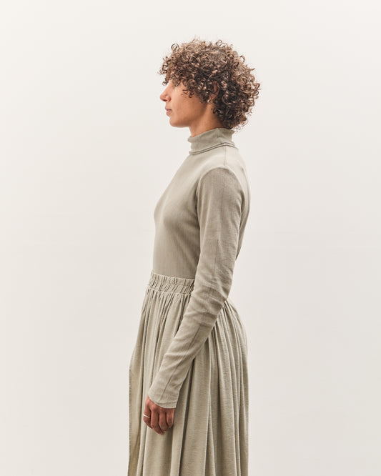 Black Crane Double Mesh Turtleneck, Limestone