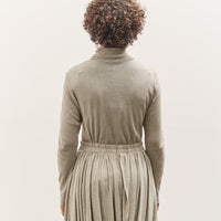 Black Crane Double Mesh Turtleneck, Limestone