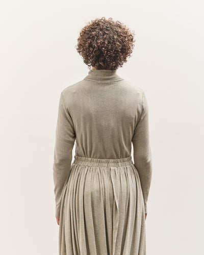 Black Crane Double Mesh Turtleneck, Limestone