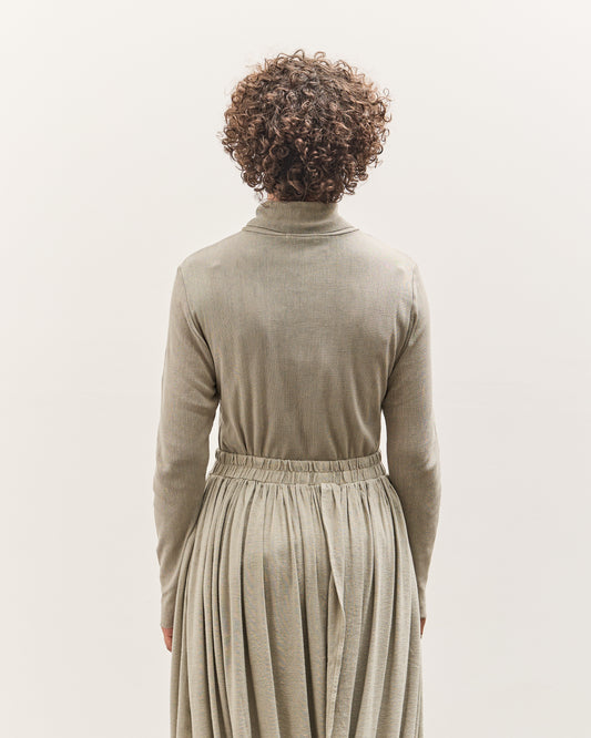 Black Crane Double Mesh Turtleneck, Limestone