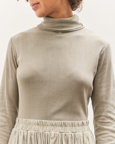 Black Crane Double Mesh Turtleneck, Limestone