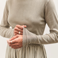 Black Crane Double Mesh Turtleneck, Limestone