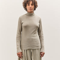 Black Crane Double Mesh Turtleneck, Limestone