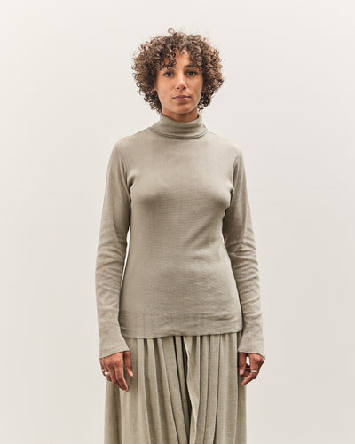 Black Crane Double Mesh Turtleneck, Limestone