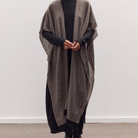 Light Wool Long Poncho, Grey