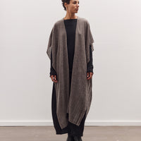 Light Wool Long Poncho, Grey