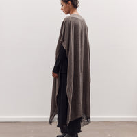 Light Wool Long Poncho, Grey