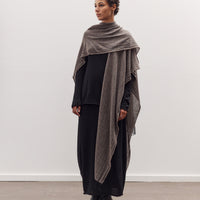 Light Wool Long Poncho, Grey