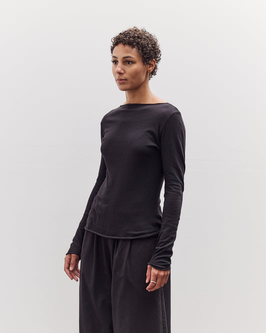 Boat Neck Long Sleeve, Black
