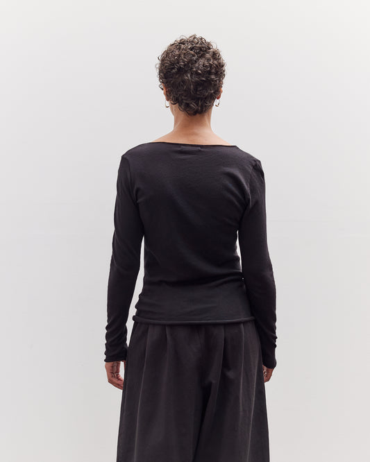 Boat Neck Long Sleeve, Black