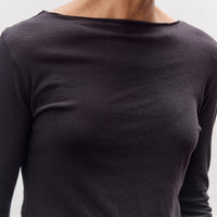 Boat Neck Long Sleeve, Black