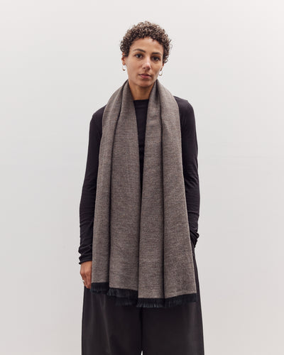 Light Wool Wide Scarf, Grey