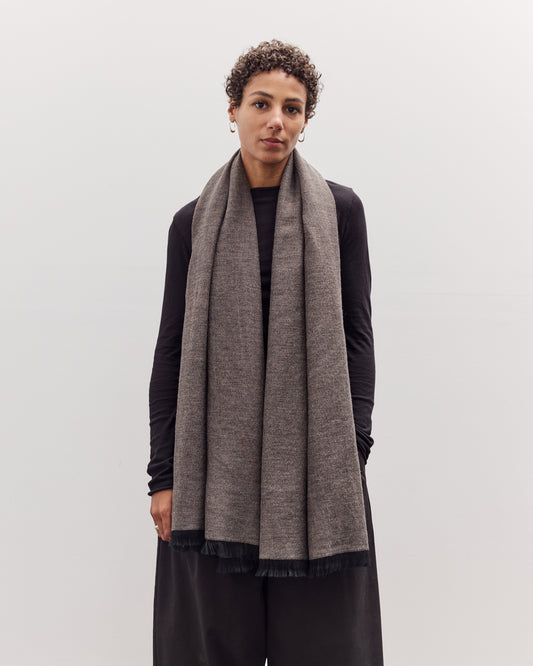 Light Wool Wide Scarf, Grey