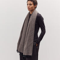 Light Wool Wide Scarf, Grey