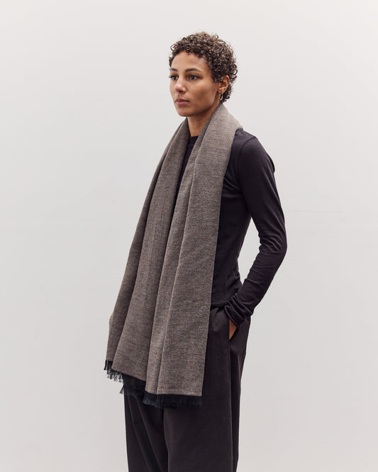 Light Wool Wide Scarf, Grey