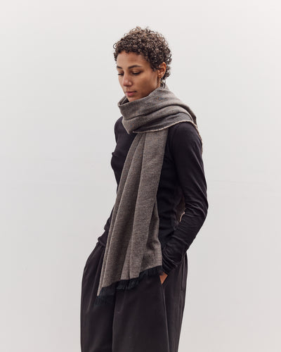 Light Wool Wide Scarf, Grey