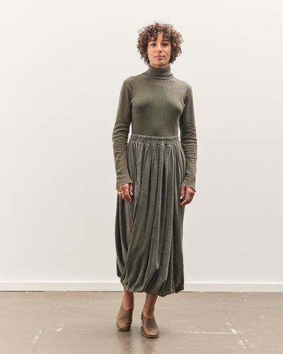 Black Crane Double Layered Drapy Skirt, Slate
