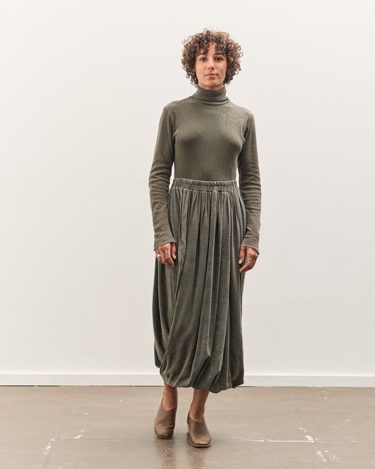 Black Crane Double Layered Drapy Skirt, Slate