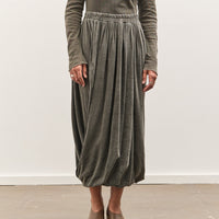 Black Crane Double Layered Drapy Skirt, Slate