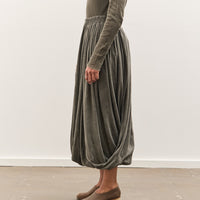 Black Crane Double Layered Drapy Skirt, Slate