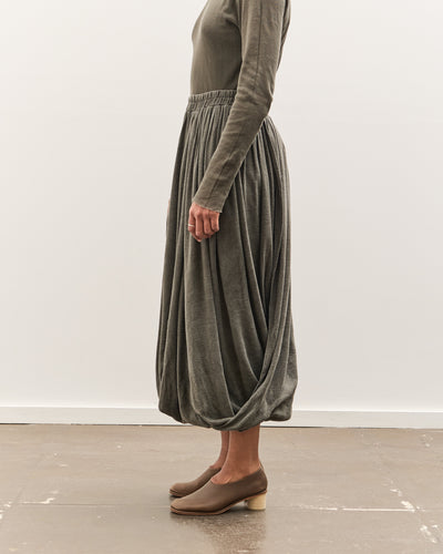 Black Crane Double Layered Drapy Skirt, Slate