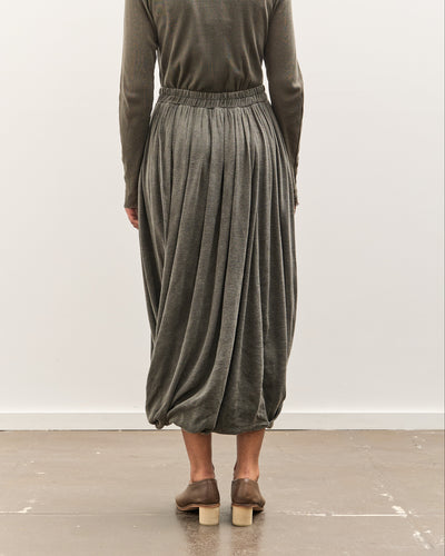 Black Crane Double Layered Drapy Skirt, Slate