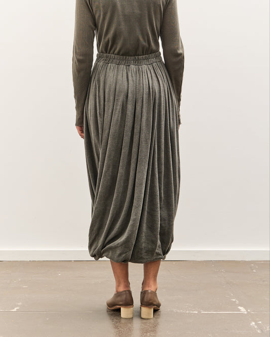Black Crane Double Layered Drapy Skirt, Slate