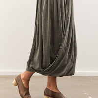 Black Crane Double Layered Drapy Skirt, Slate