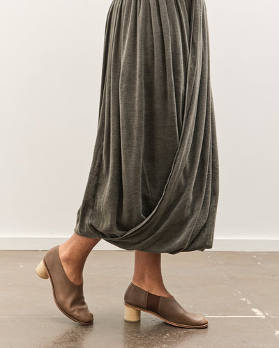 Black Crane Double Layered Drapy Skirt, Slate