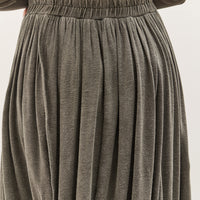Black Crane Double Layered Drapy Skirt, Slate