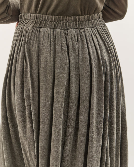 Black Crane Double Layered Drapy Skirt, Slate