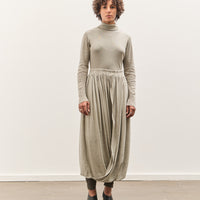 Black Crane Double Layered Drapy Skirt, Limestone