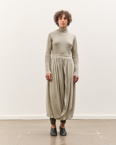 Black Crane Double Layered Drapy Skirt, Limestone