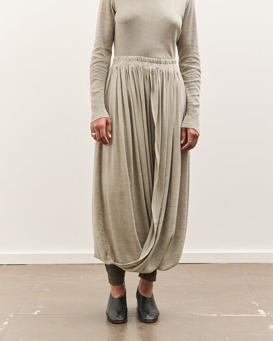 Black Crane Double Layered Drapy Skirt, Limestone