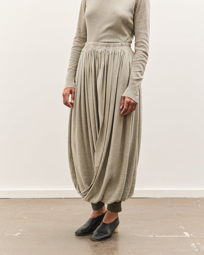 Black Crane Double Layered Drapy Skirt, Limestone