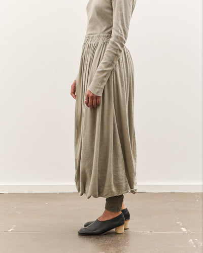 Black Crane Double Layered Drapy Skirt, Limestone