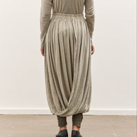 Black Crane Double Layered Drapy Skirt, Limestone