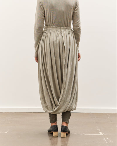 Black Crane Double Layered Drapy Skirt, Limestone