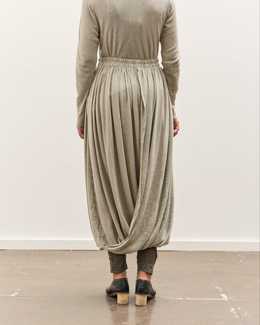 Black Crane Double Layered Drapy Skirt, Limestone