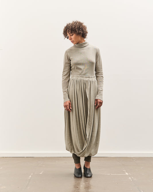 Black Crane Double Layered Drapy Skirt, Limestone