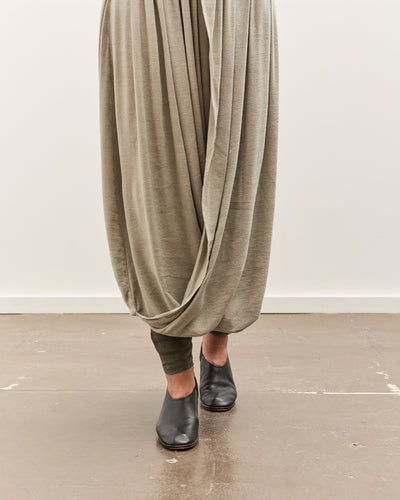 Black Crane Double Layered Drapy Skirt, Limestone