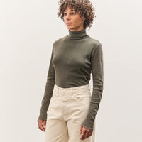 Black Crane Double Mesh Turtleneck, Slate