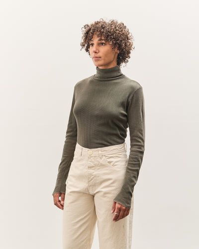 Black Crane Double Mesh Turtleneck, Slate