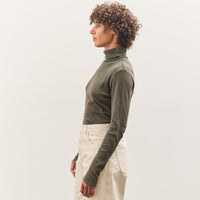 Black Crane Double Mesh Turtleneck, Slate